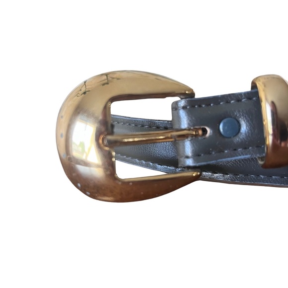 Vintage Laura Gayle | Grey Belt With Gold Hardware Size: Large - Picture 2 of 5